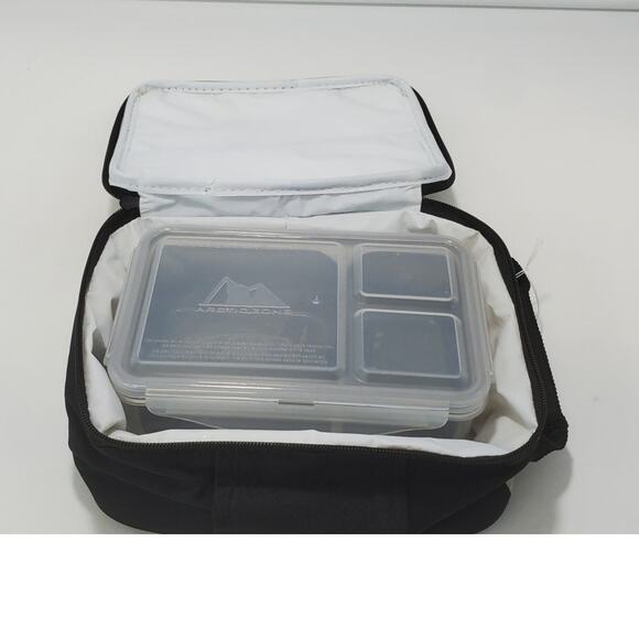 Arctic Zone Small Insulated Lunch Tote, Black Camo w/ 4 Plastic Bento Containers - Picture 6 of 6